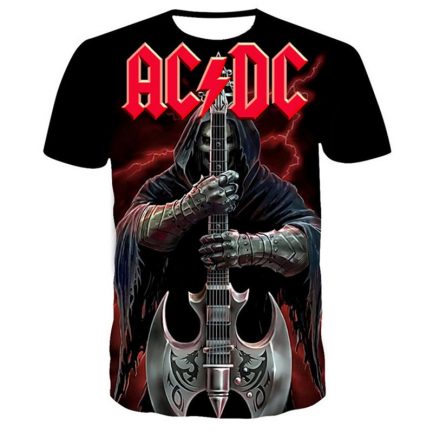 חולצת טי שירט מודפסת AC DC.