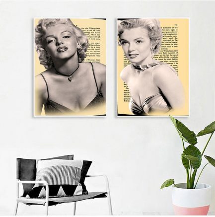 מרלין מונרו בתמונות קיר שחור לבן