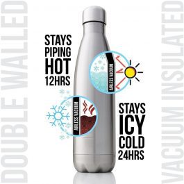 בקבוק שתייה 500 מיל חם קר, שומר טמפרטורה כולל לוגו ללא תוספת מחיר.