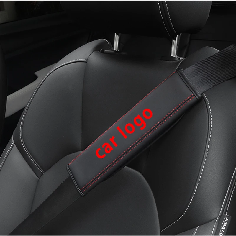 זוג כיסויים לחגורות בטיחות לרכב. כולל לוגו רכב לפי בחירה.